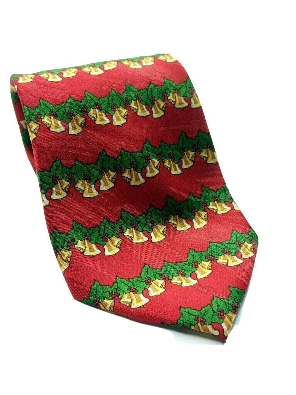 Keith Daniels Christmas Bells Holly Berries Necktie